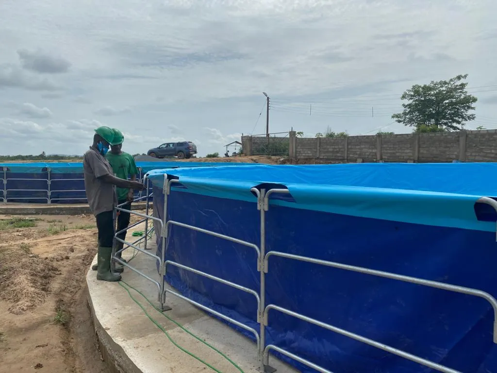 PVC tarpaulin biofloc fish farming tank